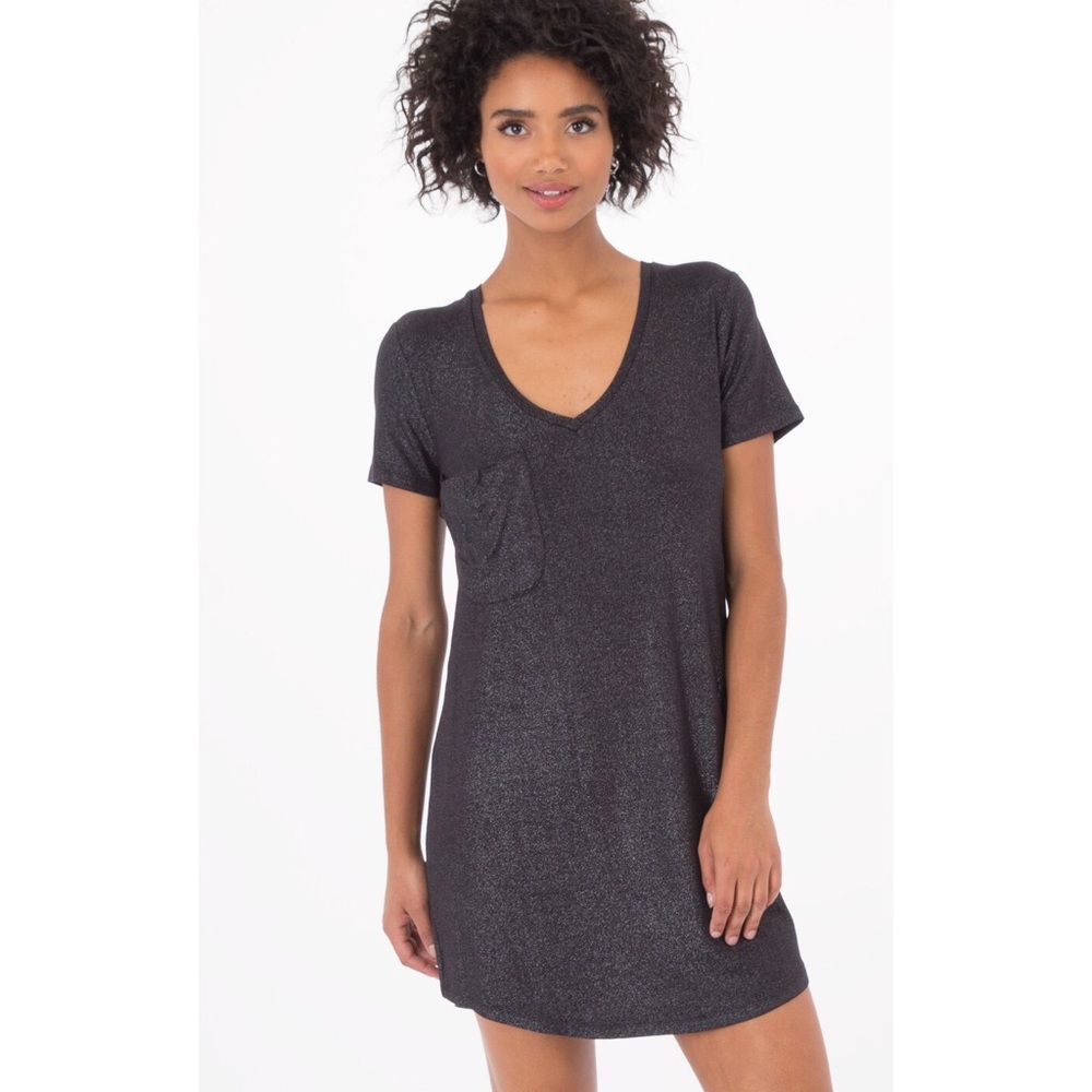 The Shimmer Pocket Tee Dress